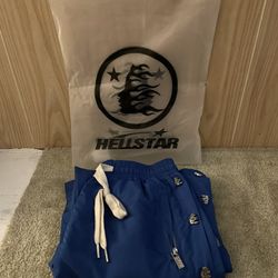 HellStar Blue Waxed nylon Track pants