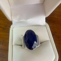 Sterling  Silver Lapis Ring Size 10