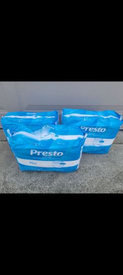 3 bags of Presto Adult Diapers Size L