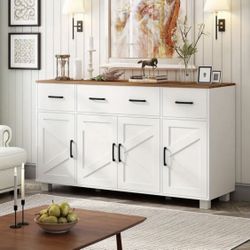 55 Inches Sideboard Cabinet with Storage and Drawers. For Living Room- Dining Room-Kitchen- Entryway. Brand New in original box.