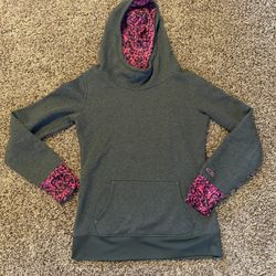 Girls Xl Gray Pink Hoodie Or Womens XS Small