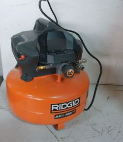 RIDGID 6 Gal. 150 PSI Portable Electric Oil-Free Jobsite Pancake Air Compressor with Dual Pressure G