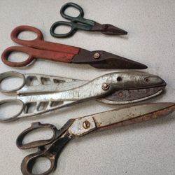Lot Antique Vintage Large MALCO M-14 Aluminum Metal Shears Scissors V-19 Betakut