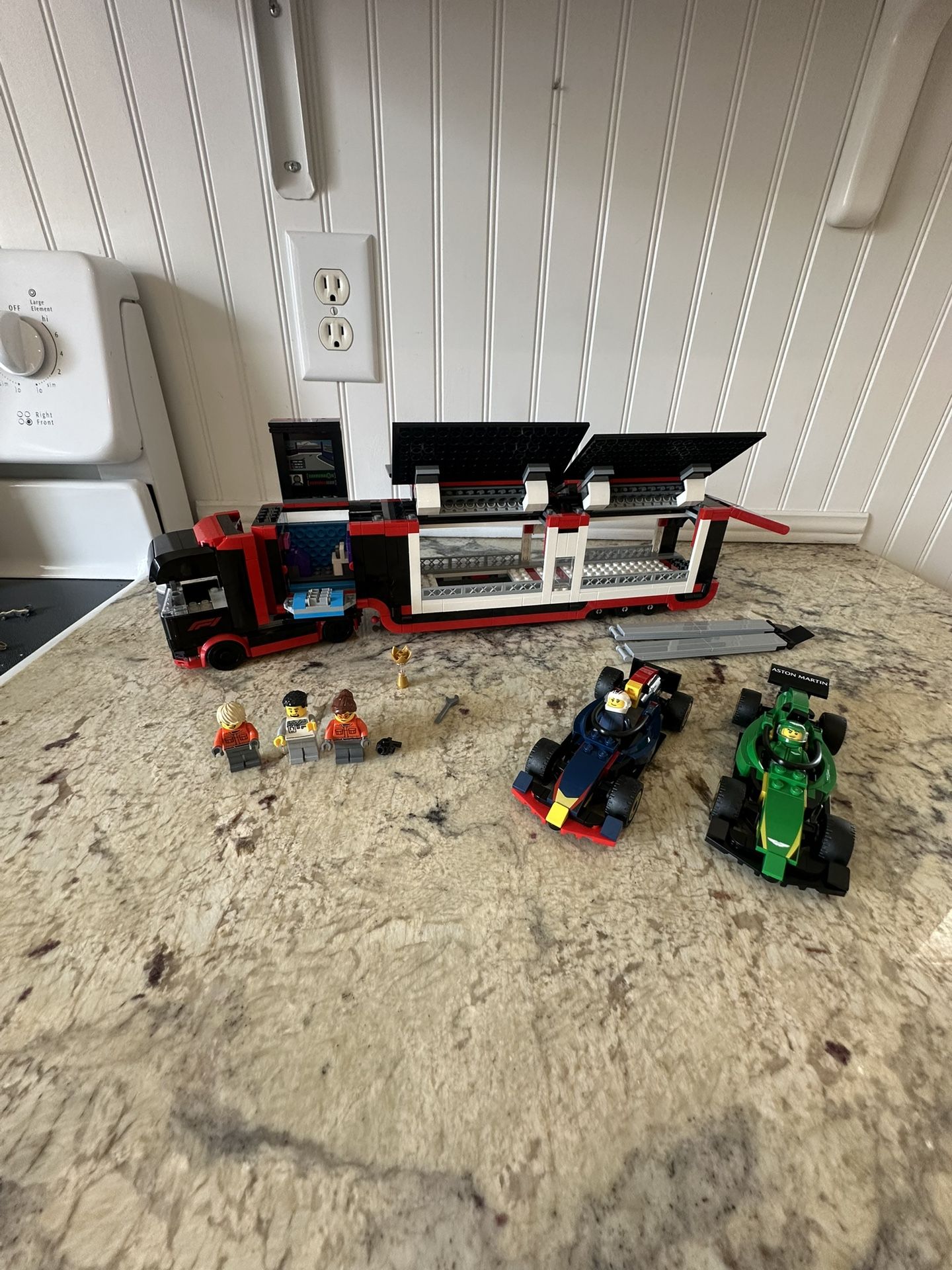 LEGO F1® Truck with RB20 & AMR24 F1® Cars