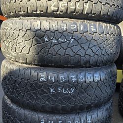 4 USED TIRES 245/70R17 KELLY EDGE  w/70% Thread All 4 Installed $240