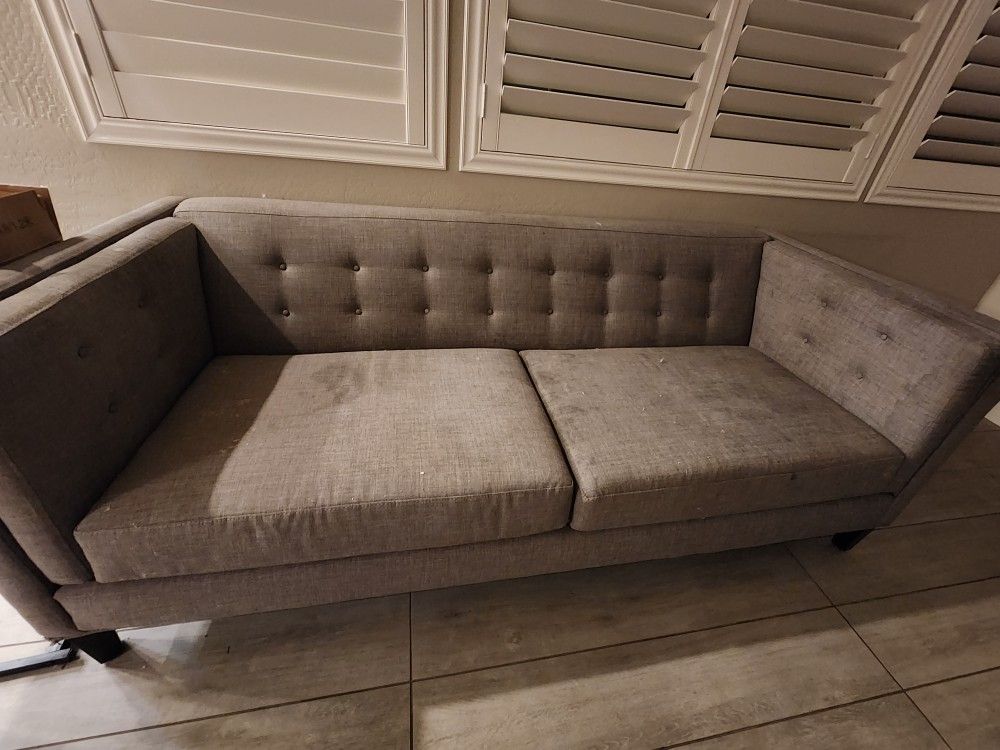 Living Spaces Grey Sofa