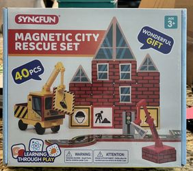 New In Box! GREAT GIFT IDEA! Syncfun 40pc Magnetic Tiles City/Construction Fun (Ages 3+) $15 (#C-130)