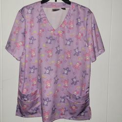 Carebear Scrub Top Size L - NWOT