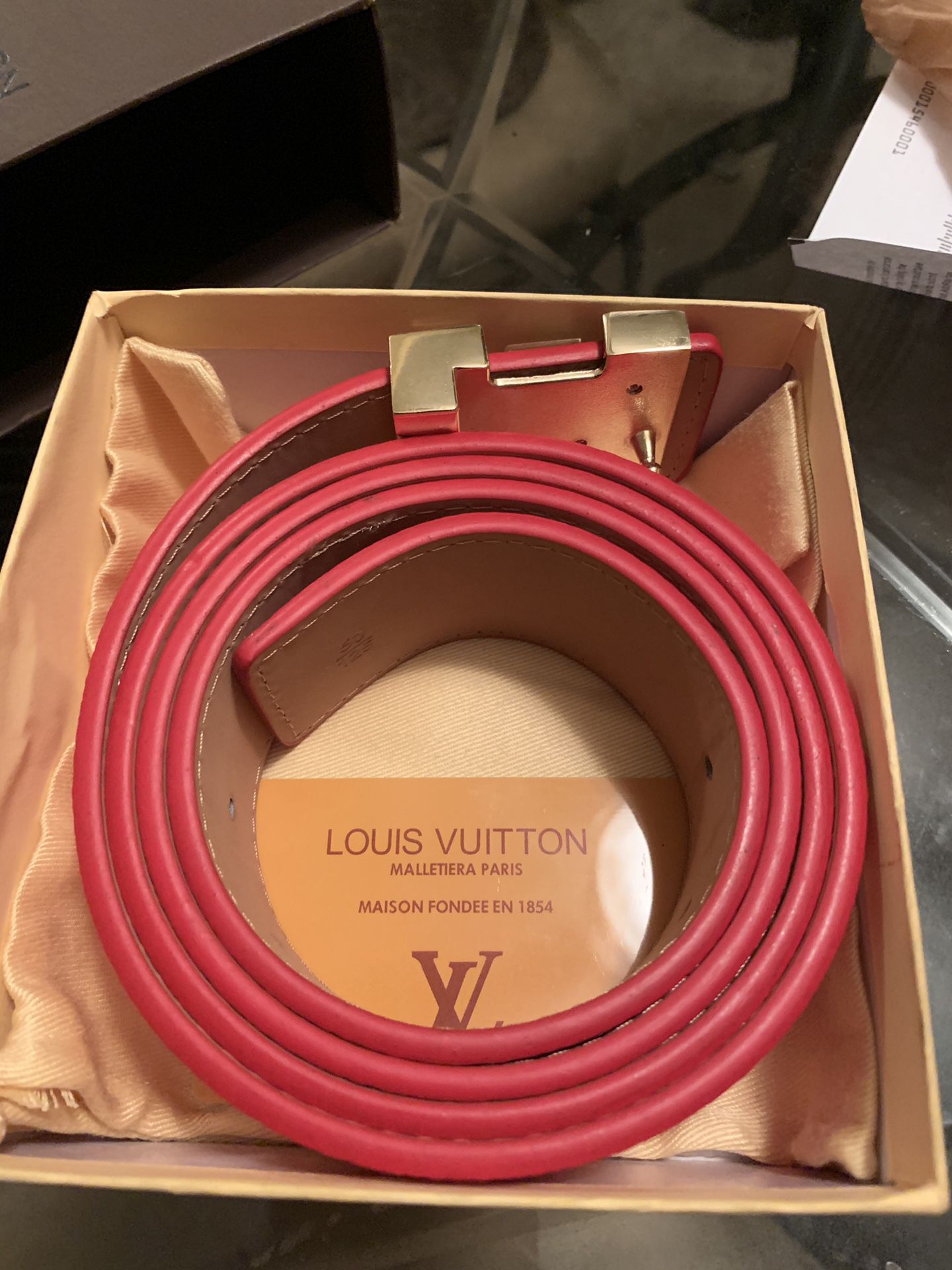 Red Supreme LV belt for Sale in Stone Mountain, GA - OfferUp