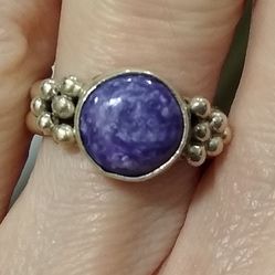 Beautiful Sterling Silver Genuine Charoite Ring!!! 💍