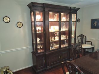 Century Claridge Dining Set With 10 Chairs, Breakfront, and Mobile Server