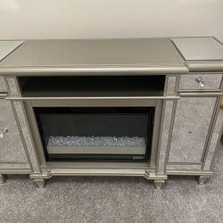 Crush Ice Grey Fireplace Electric
