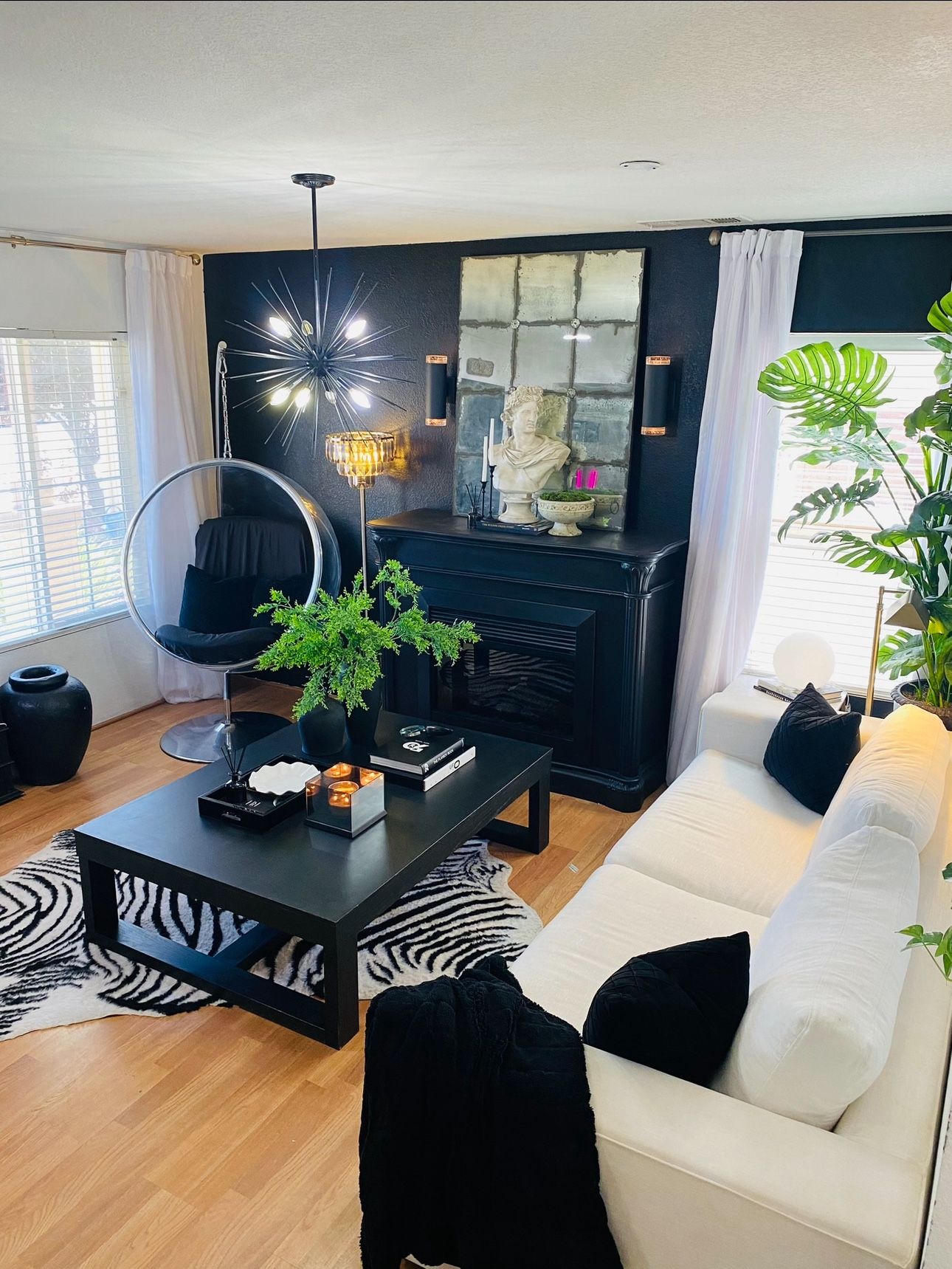 Large Black Wood Coffee Table
