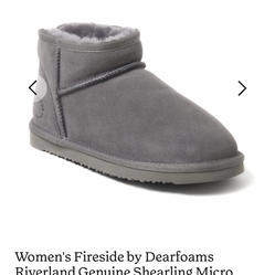 Women's Fireside by Dearfoams Riverland Genuine Shearling Micro Bootie size 6
