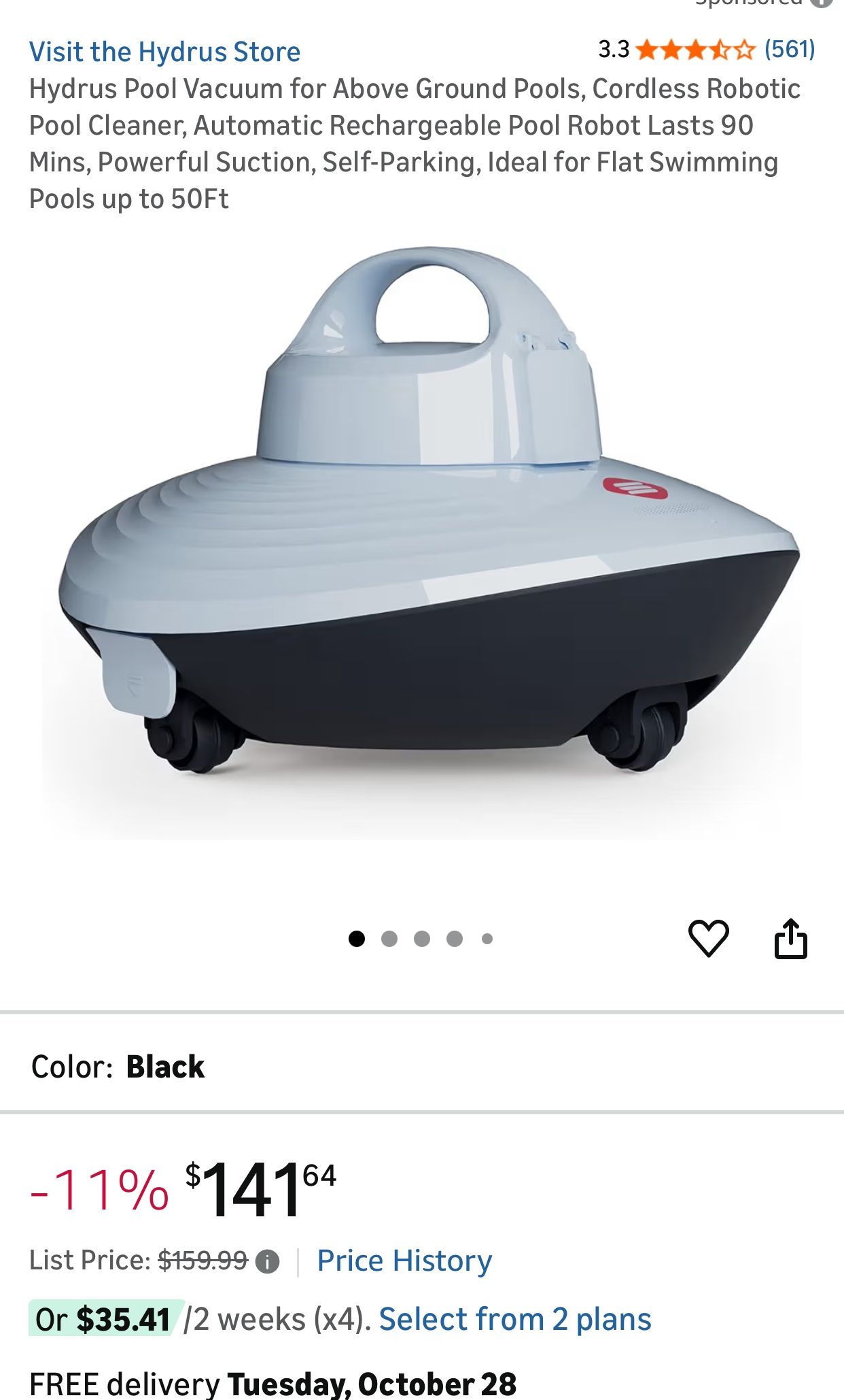 Automatic Rechargeable Vacuum Pool Robot Cleaner 