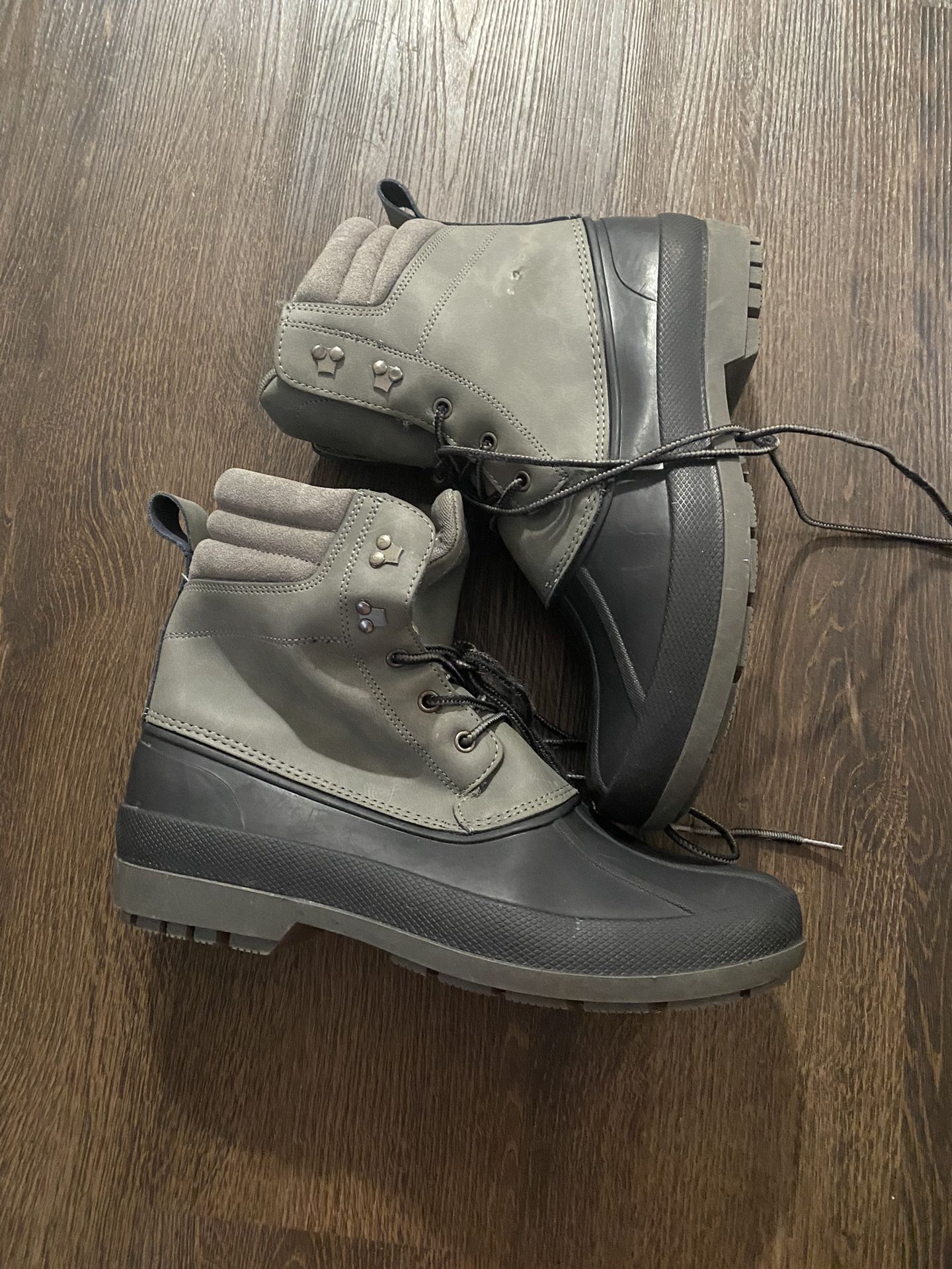 Men’s Gray Black Winter Duck Rain Boots Size 13 By Good Fellow