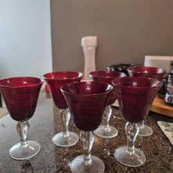 Wine Red and Gold Glasses