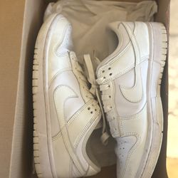 White Nike Dunk Lows  Size Women’s 7.5