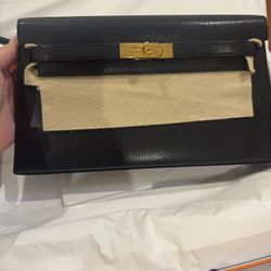 Hermes Kelly Elan Chèvre Chamkila black with GHW