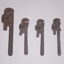 Antique Vintage Trimo, Moore Pipe Monkey Wrench Lot Made In USA