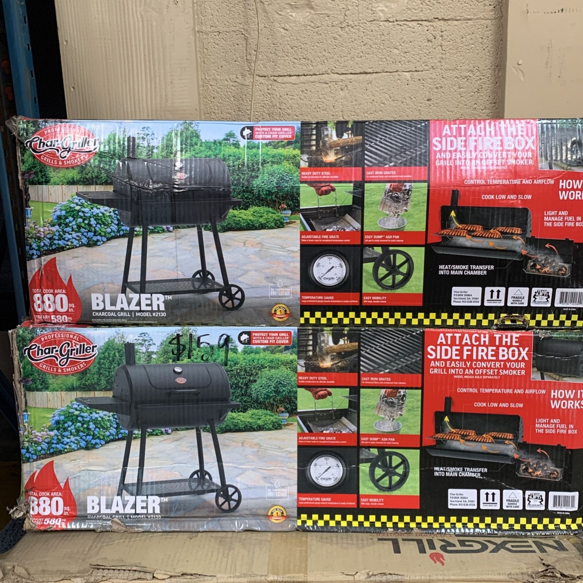 Char-Griller Blazer Charcoal Grill in Black
