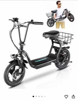 Caroma Peak 819W Electric Scooter for Adults, 14" Tire, 375Wh Battery, 25 Miles Range, 20MPH Top Speed, Foldable Electric Scooter with Seat & Basket f