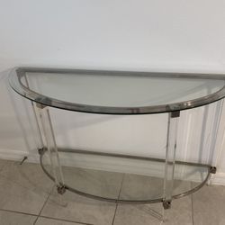 Modern Glass & Acrylic Console Table