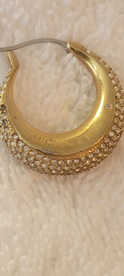 Michael Kors Gold Pavé Crystal Hoop Earring