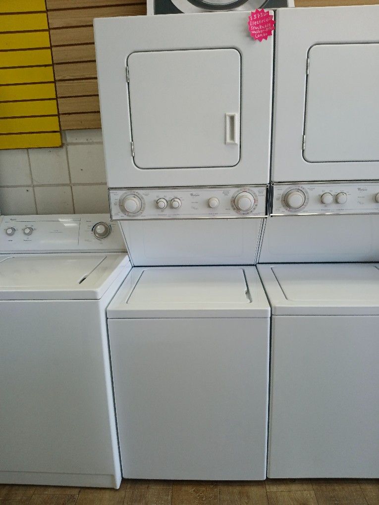 Whirlpool Stackable Electric 220v Washer Dryer Heavy Duty In Excellent Condition