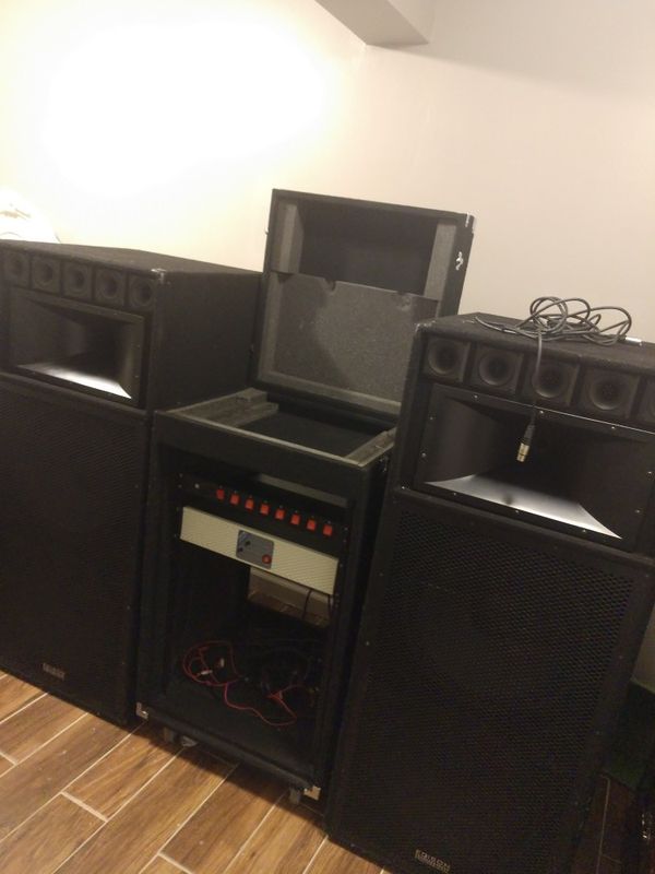 Edison proffesional dfx 215 speakers and amplifier.. for Sale in