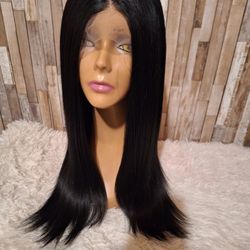 Human Hair Blend Lace Front Wig 