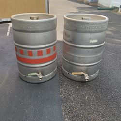 1/2 Keg With Drain Stainless Steel Drain Valve  Made Wine In Them 