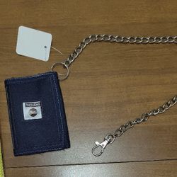 Vintage Paco Jeans Tri-Fold Denim Wallet Chain Rare Used