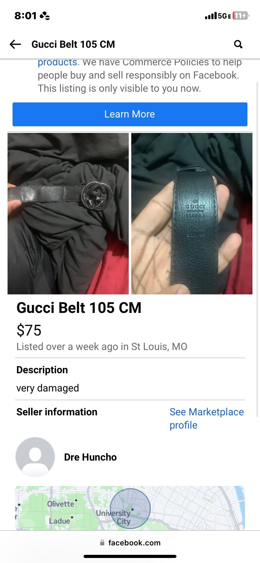 Gucci Belt 105CM