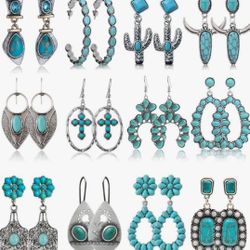 Blue and Silver Earrings Bundle