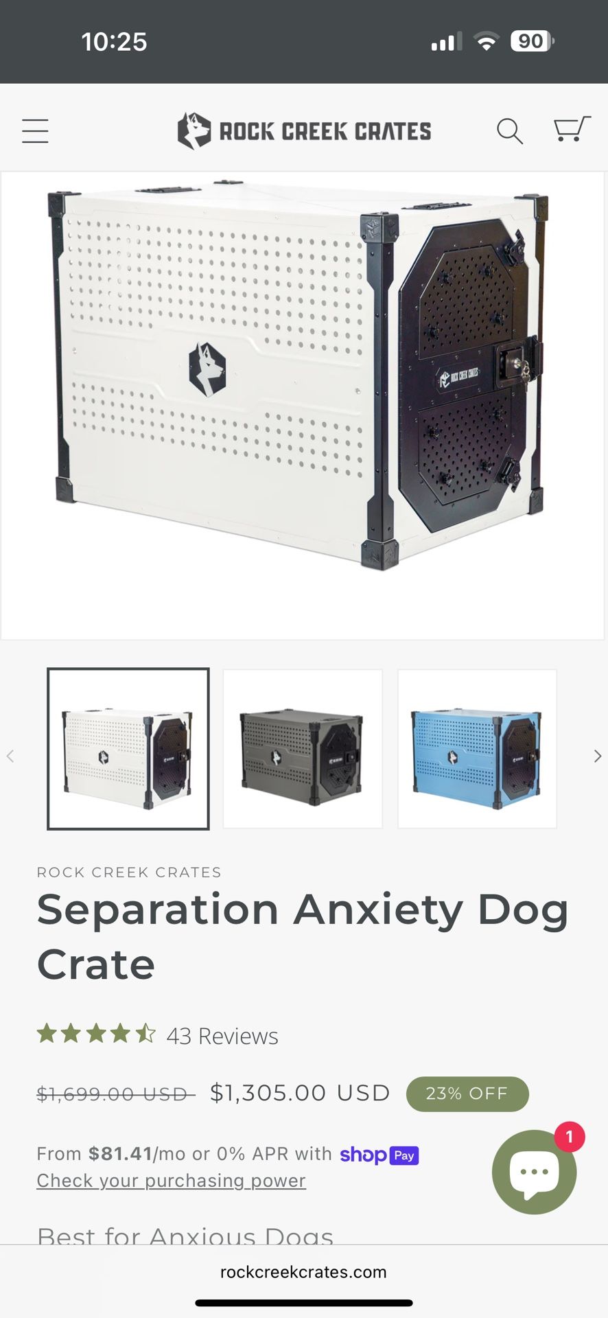 Rock Creek Dog Crate (42”)