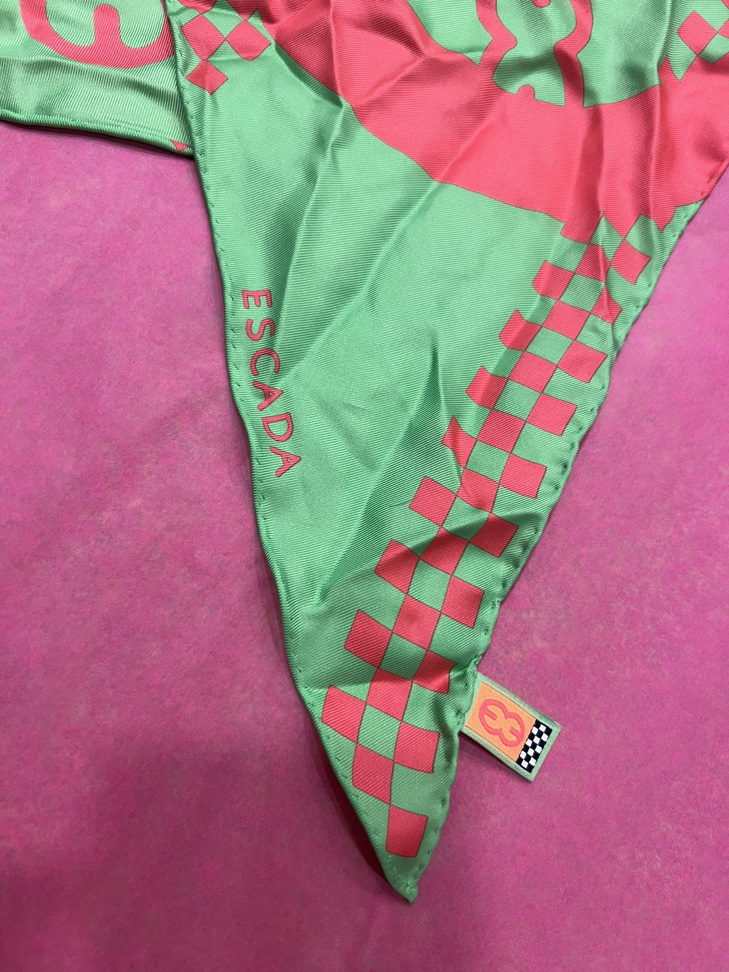 Vintage Escada Scarf Neon Rare