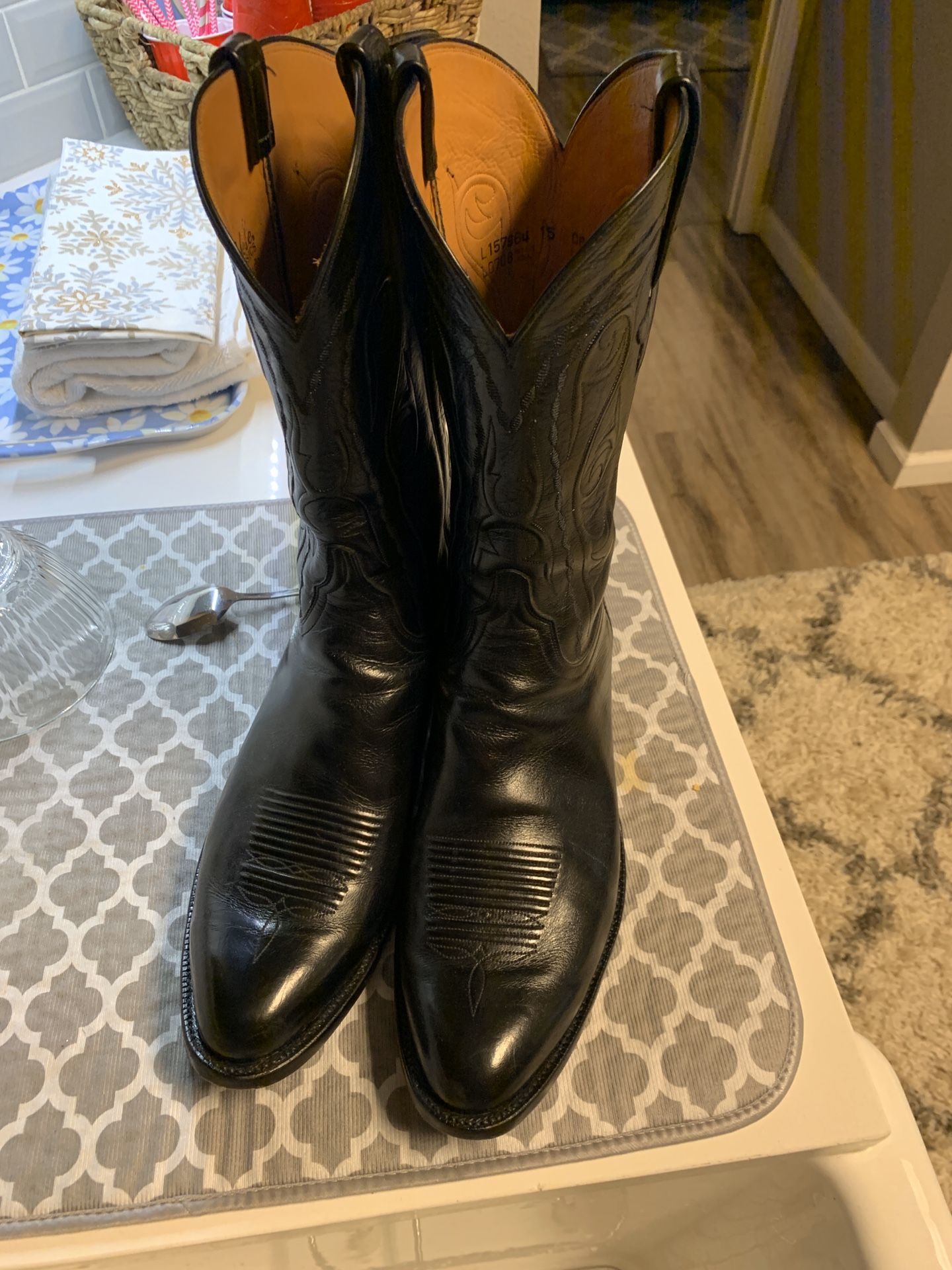 Black Lucchese boots