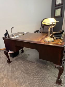 Solid wood executive desk