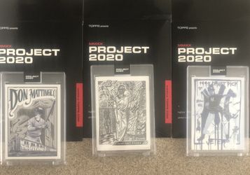 New York Yankees, Lot of 3 set, Don Mattingly, Mariano Rivera, Derek Jeter - Lot of 3 - Topps Project 2020 baseball cards , 130 Pt THICK