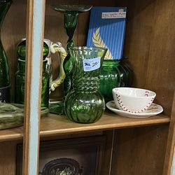 Mid 20th Century Green Glass Vase