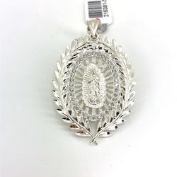 925 Sterling Silver CZ Virgin Mary Pendant 9.23g 216381/5