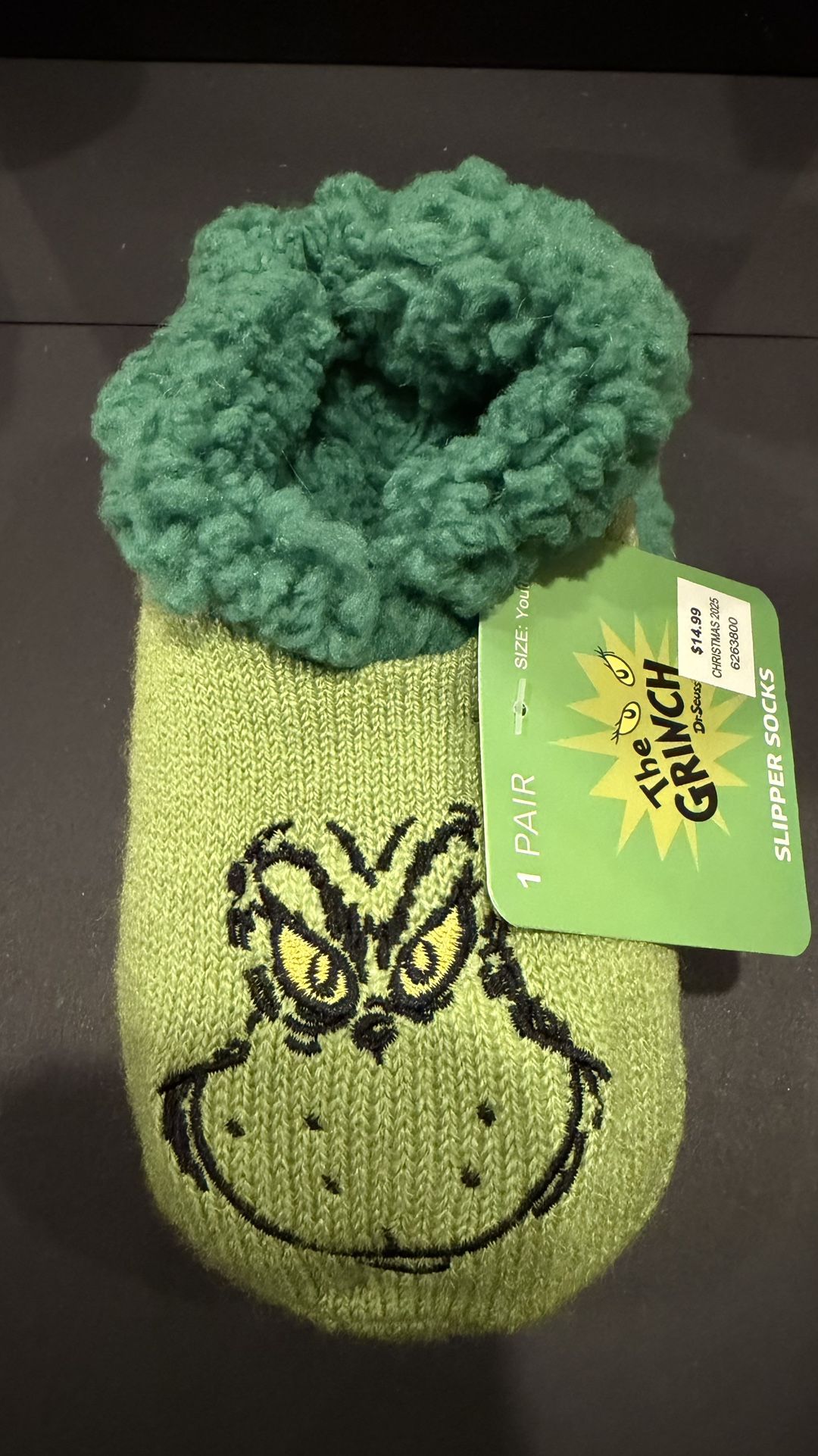 GRINCH Slippers Youth Size