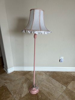 Vintage Looking Pink Shabby Chic Floor Lamp