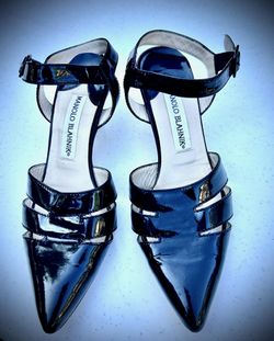 Italian "Manolo Blahnik" black patent leather heels, SW Austin 78737