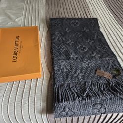 Louis Vuitton Logomania Scarf Dark Grey Lv Monogram Scarf