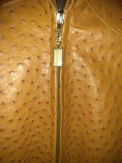  Black Ostrich Leather Hipster Jacket #2