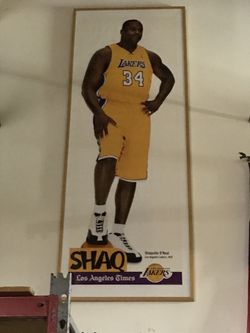 Framed Shaq poster $300 Shaquille O’Neal basketball card rare vintage