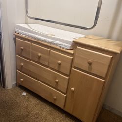 Solid Wood Baby Changing Table Dresser