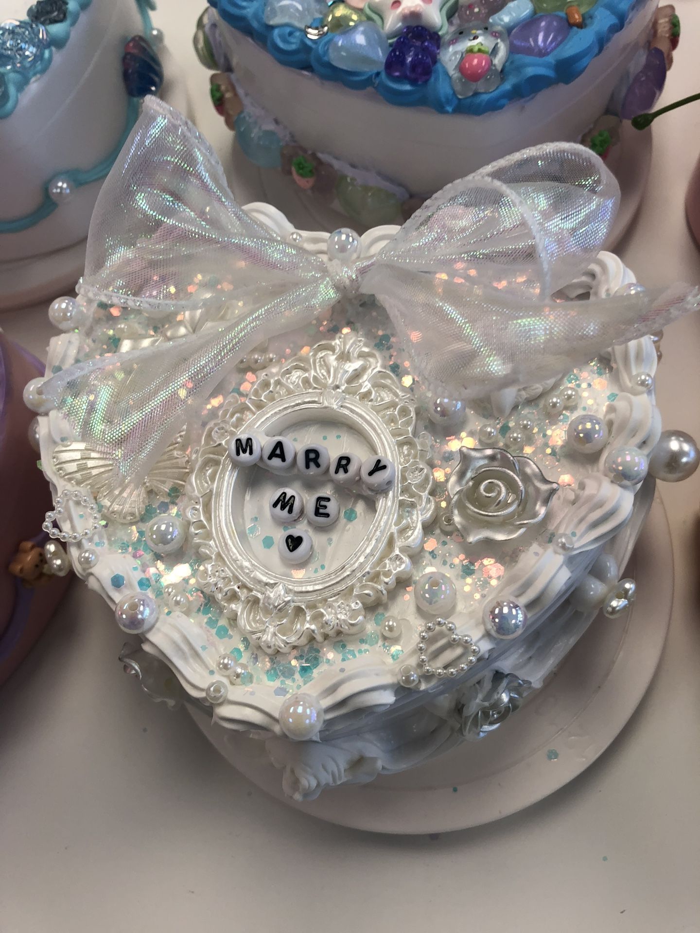 Marry Me Wedding Cake Jewelry Box